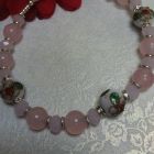 Rose Quartz and Enamel Cloisonne Beads