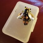 This cute bee had been handstitched by another designer and a favourite piece. Sadly some of the beads had started to unravel. i was asked to bring it back to health with a few gentle stitches.